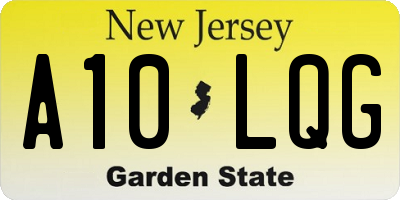 NJ license plate A10LQG