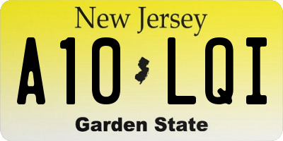 NJ license plate A10LQI