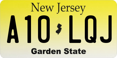 NJ license plate A10LQJ