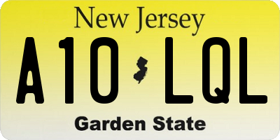 NJ license plate A10LQL