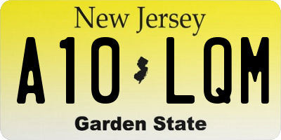 NJ license plate A10LQM