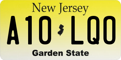 NJ license plate A10LQO