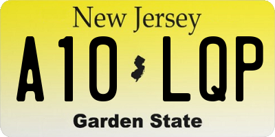 NJ license plate A10LQP