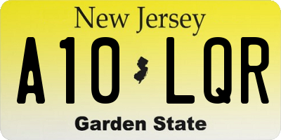 NJ license plate A10LQR