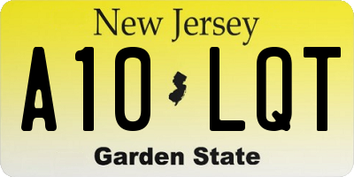 NJ license plate A10LQT