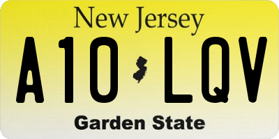 NJ license plate A10LQV