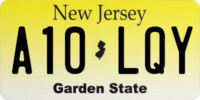 NJ license plate A10LQY