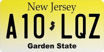 NJ license plate A10LQZ