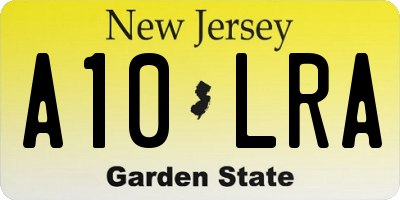 NJ license plate A10LRA