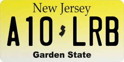 NJ license plate A10LRB