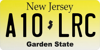 NJ license plate A10LRC