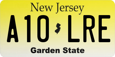 NJ license plate A10LRE