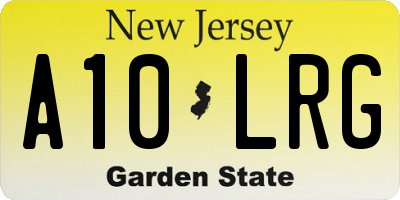 NJ license plate A10LRG