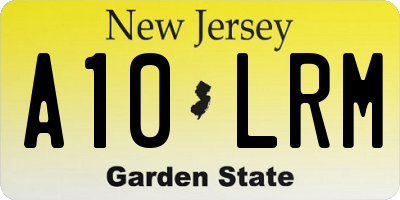 NJ license plate A10LRM