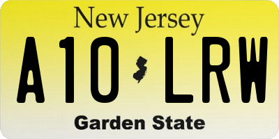 NJ license plate A10LRW