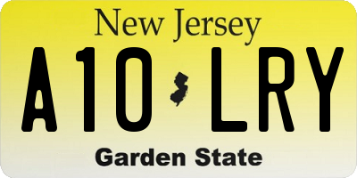 NJ license plate A10LRY