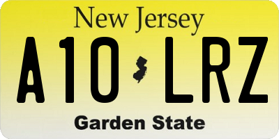 NJ license plate A10LRZ