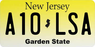 NJ license plate A10LSA