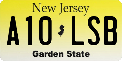 NJ license plate A10LSB