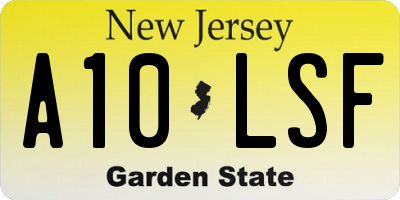 NJ license plate A10LSF