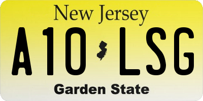 NJ license plate A10LSG