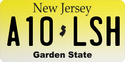 NJ license plate A10LSH