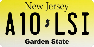 NJ license plate A10LSI