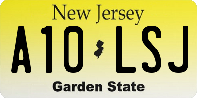 NJ license plate A10LSJ