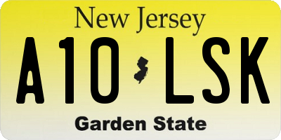 NJ license plate A10LSK