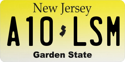 NJ license plate A10LSM