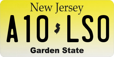 NJ license plate A10LSO