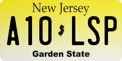 NJ license plate A10LSP