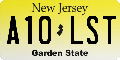 NJ license plate A10LST