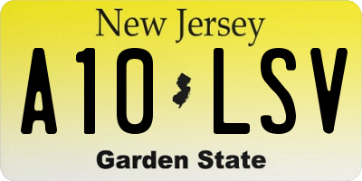 NJ license plate A10LSV