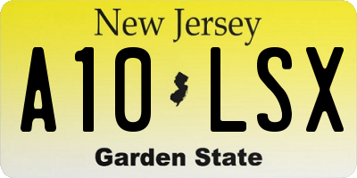 NJ license plate A10LSX