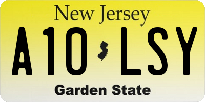 NJ license plate A10LSY