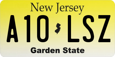 NJ license plate A10LSZ