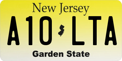 NJ license plate A10LTA