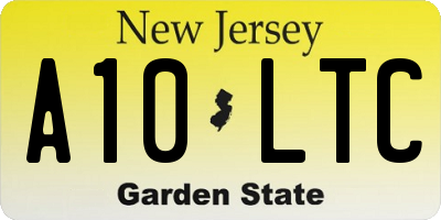 NJ license plate A10LTC