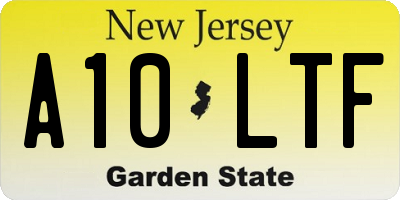 NJ license plate A10LTF