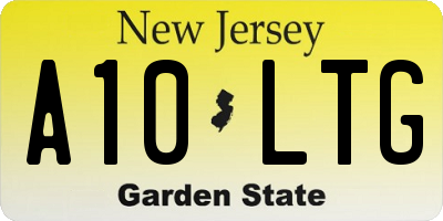 NJ license plate A10LTG