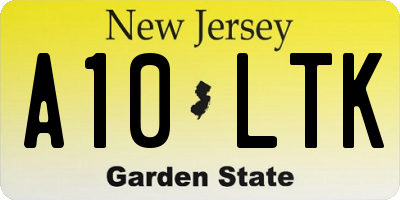 NJ license plate A10LTK