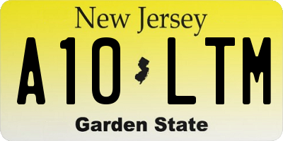 NJ license plate A10LTM