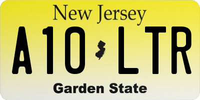 NJ license plate A10LTR