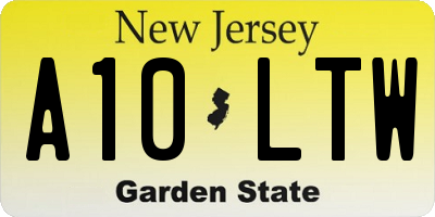 NJ license plate A10LTW