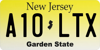 NJ license plate A10LTX