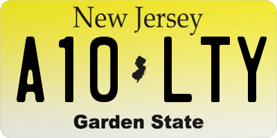 NJ license plate A10LTY