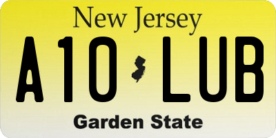 NJ license plate A10LUB