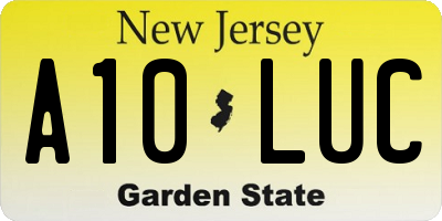 NJ license plate A10LUC