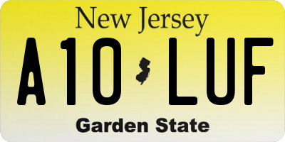 NJ license plate A10LUF